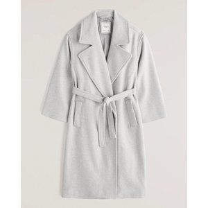 NWT ABERCROMBIE Slouchy Belted Wool-Blend Coat